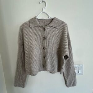 Women's Gray Ribbed Sweater